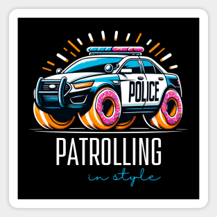 Patrolling in Style Doughnut Police Car Law Enforcement Appreciation Day Magnet